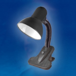 Настольная лампа на прищепке Uniel Universal E27 TLI-202 Black. E27