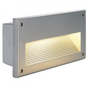 Уличный встраиваемый светильник SLV Brick Downunder E14 IP44 для лампы E14 40Вт макс., серебристый (вне помещ) 229062