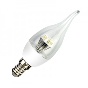 C4BW42ELC Светодиодная лампа Ecola candle LED 4,2W 220V E14 2700K прозрачная свеча на ветру искристая пирамида 118x37