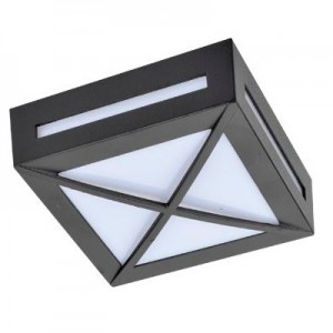 FB53SGECH Уличный потолочный светильник Ecola GX53 LED 3083W IP65 матовый Квадрат с решеткой металл. 1*GX53 Черный 136x136x55