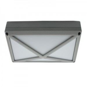 FS53PSECS Уличный потолочный светильник Ecola GX53 LED B4157S IP65 матовый Прямоугольник/Пирамида алюмин. 2*GX53 Серый 215x135x85