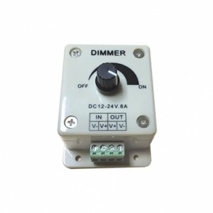 CDM08AESB Контроллер для светодиодной ленты Ecola LED strip Dimmer 8A 96W 12V с винтовыми клеммами и ручкой для управления